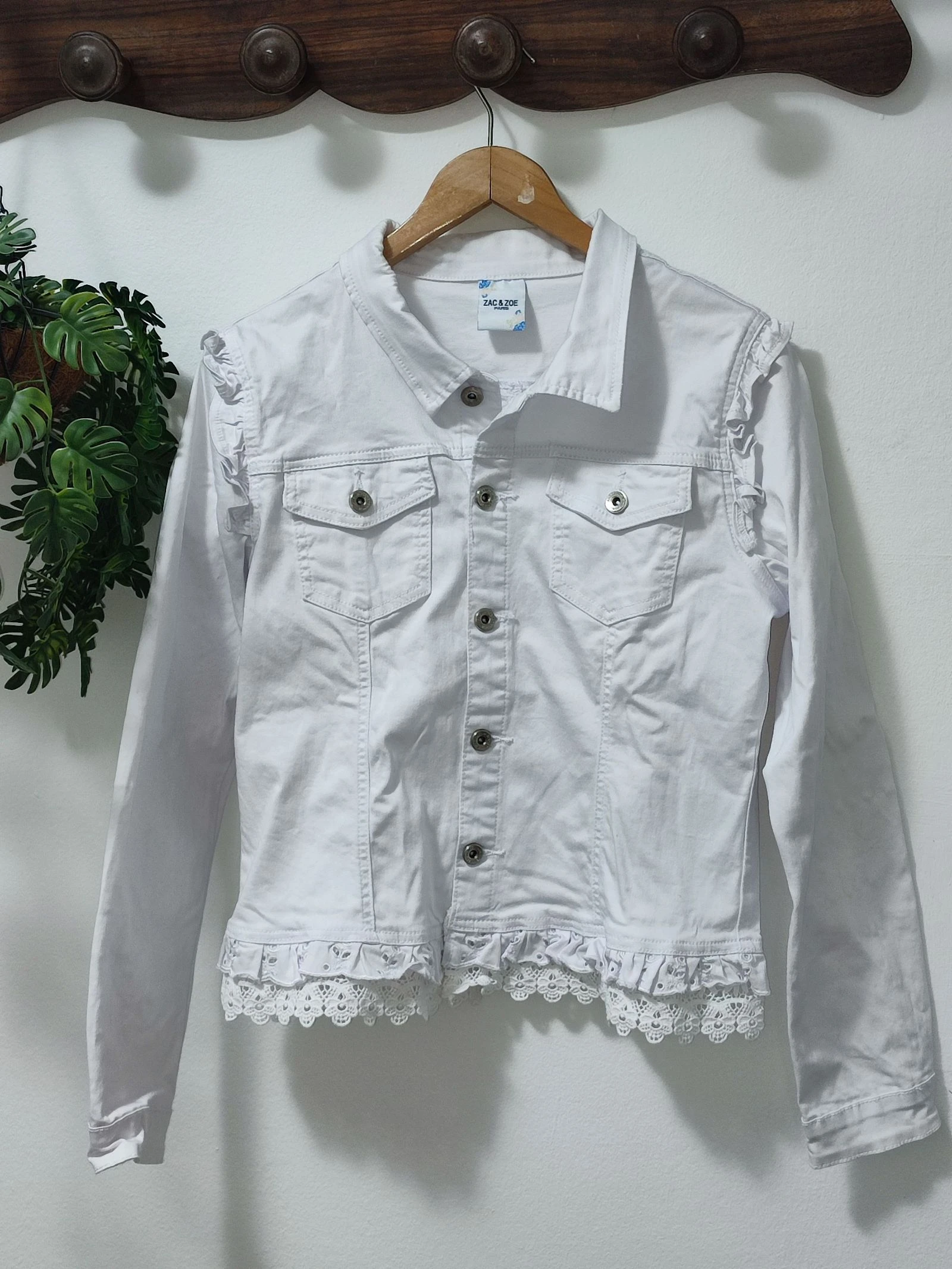 ​Cazadora vaquera blanca con encaje Zac & Zoe Paris - Talla L (40)